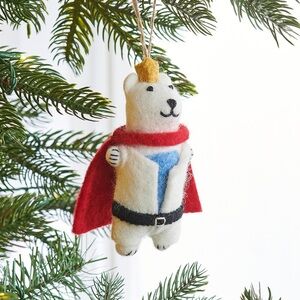 Pottery Barn x St. Jude Felt Superhero Ornament, Bear, NWT